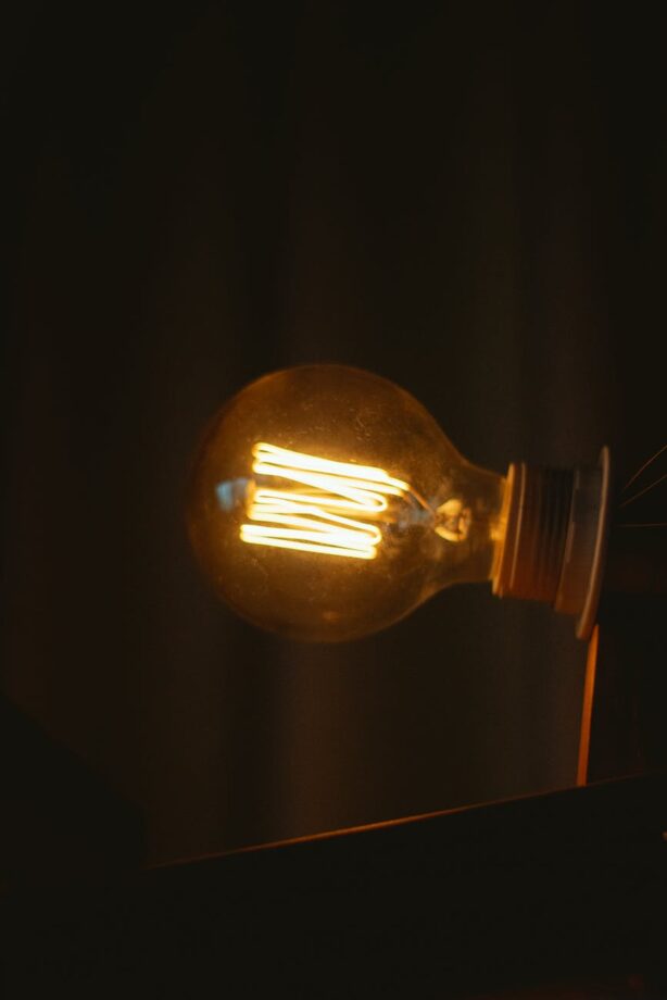 turned on light bulb